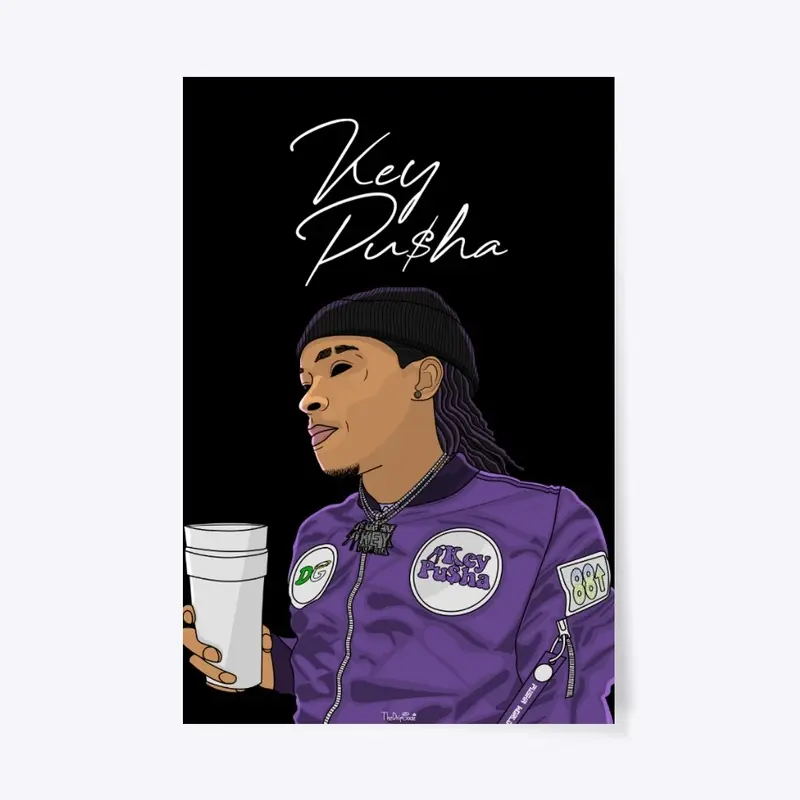 Key Pusha Signed Poster